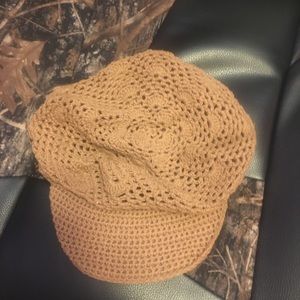 Khaki crochet hat women